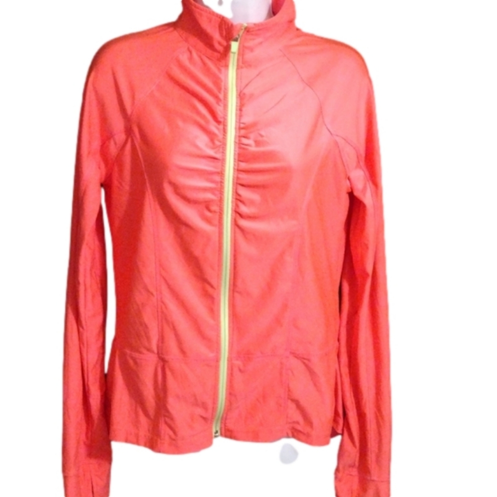 Shannon Miller neon pink and green active wear top